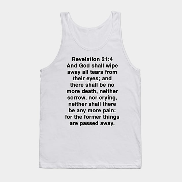 Revelation 21:4 King James Version Bible Verse Typography Tank Top by Holy Bible Verses